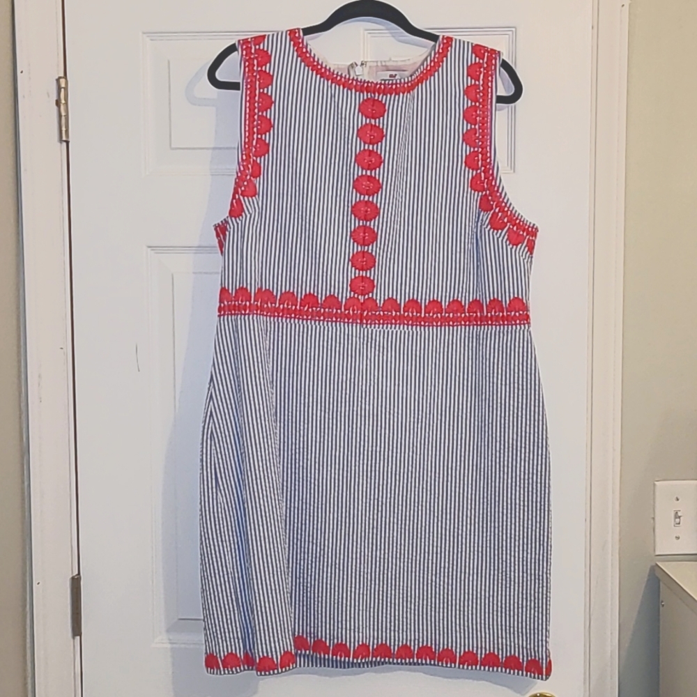 Sz 16 Vineyard Vines Seersucker Shift Dress